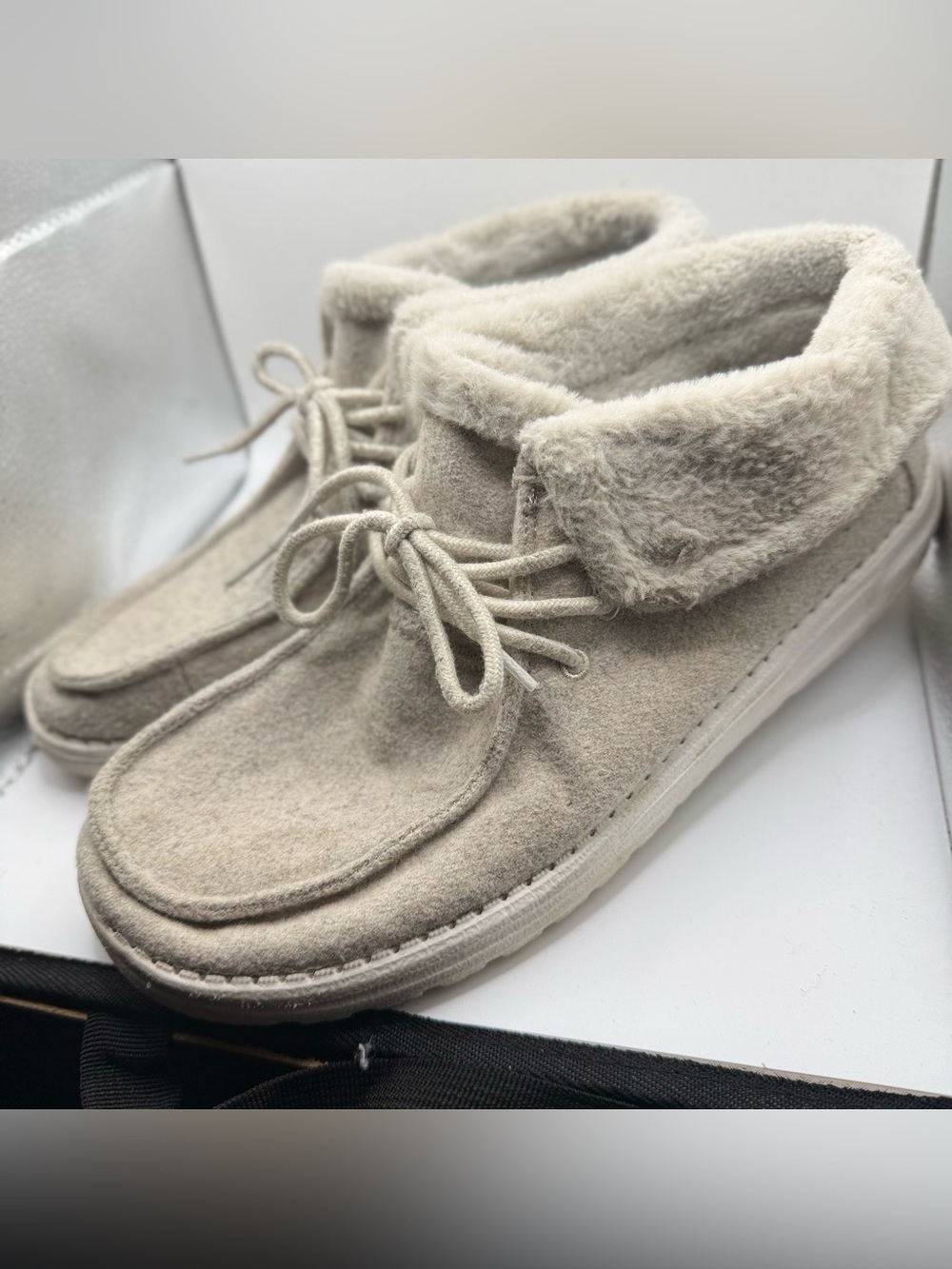 Hey Dude  Fawn/Taupe Shearling-Lined Chukka Sneakers